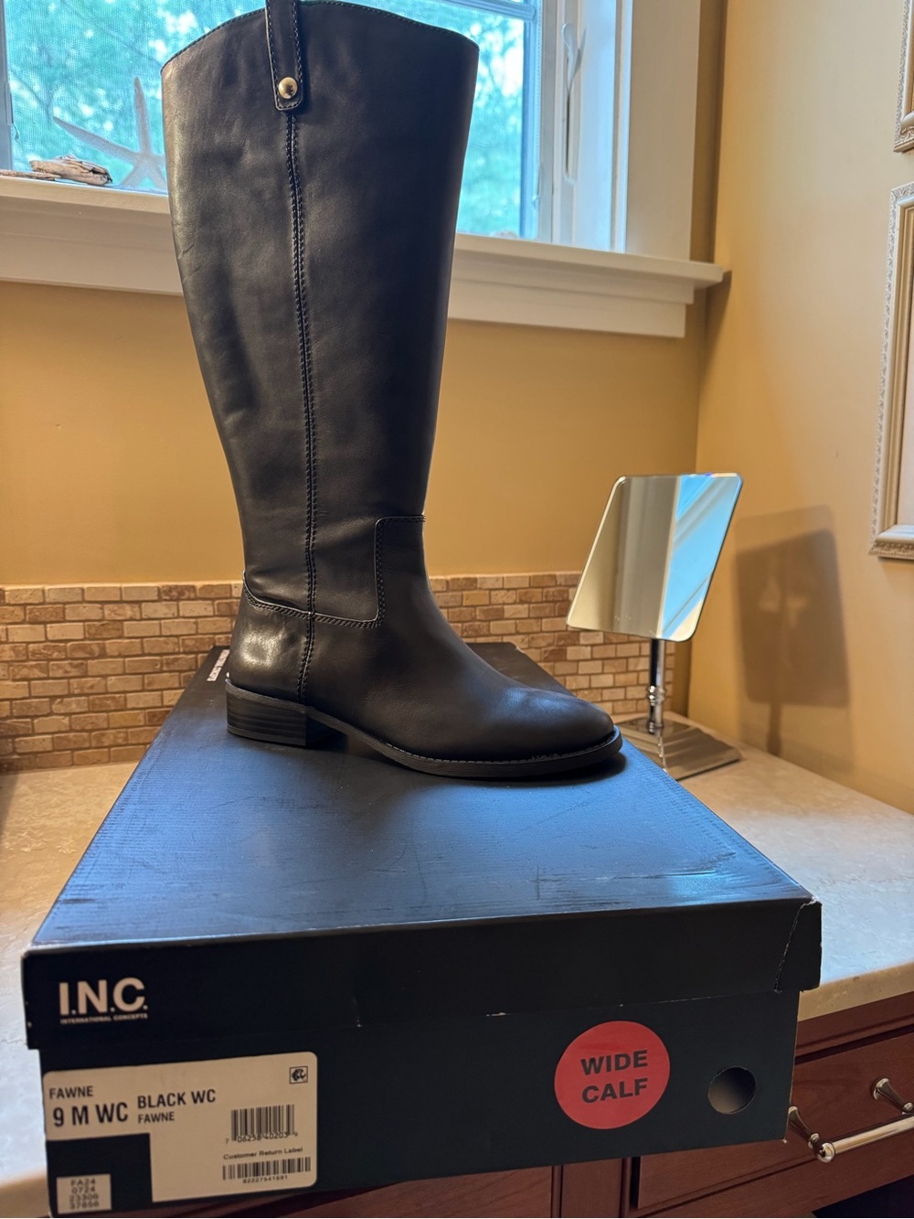 I.N.C. Fawne Leather Knee High Boots